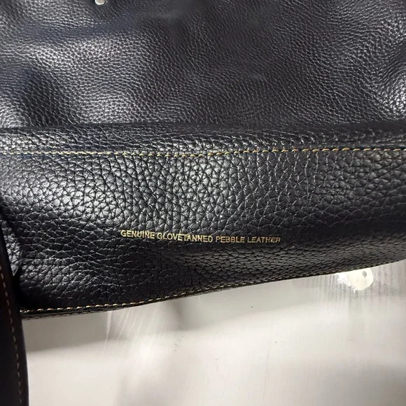 Black Leather Computer Tote Shoulder Bag - Picture 4 of 14